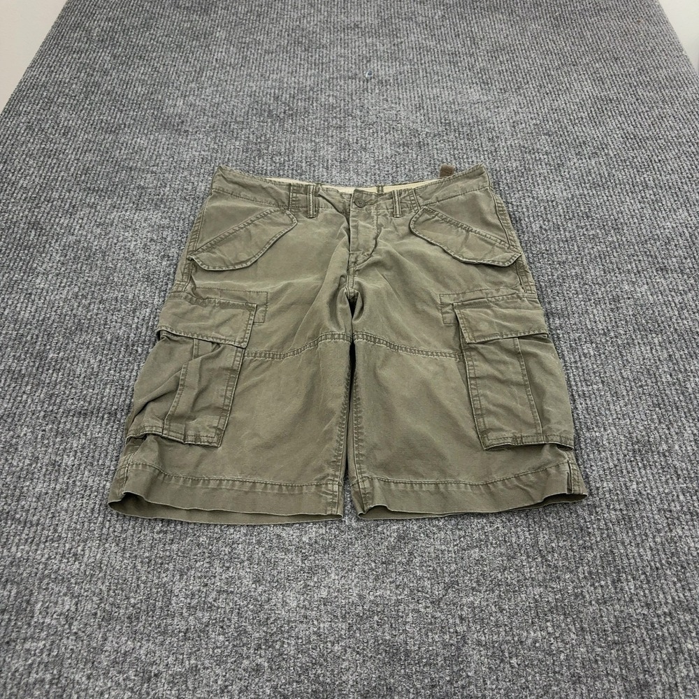 LOGG H&M Cargo Shorts Mens 30 Green Cotton Multi Pocket Utility Gorpcore